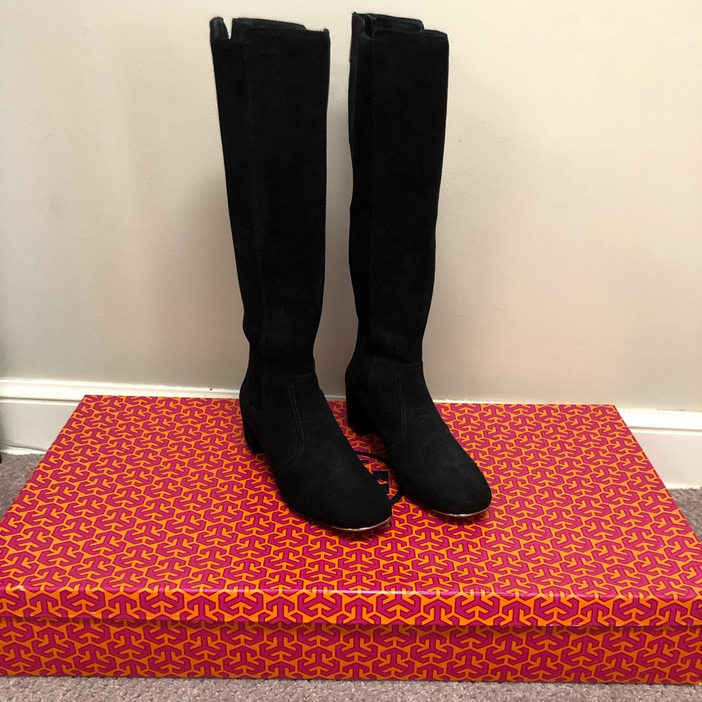 Tory Burch Ireland 45mm Black Suede Boots SZ 7